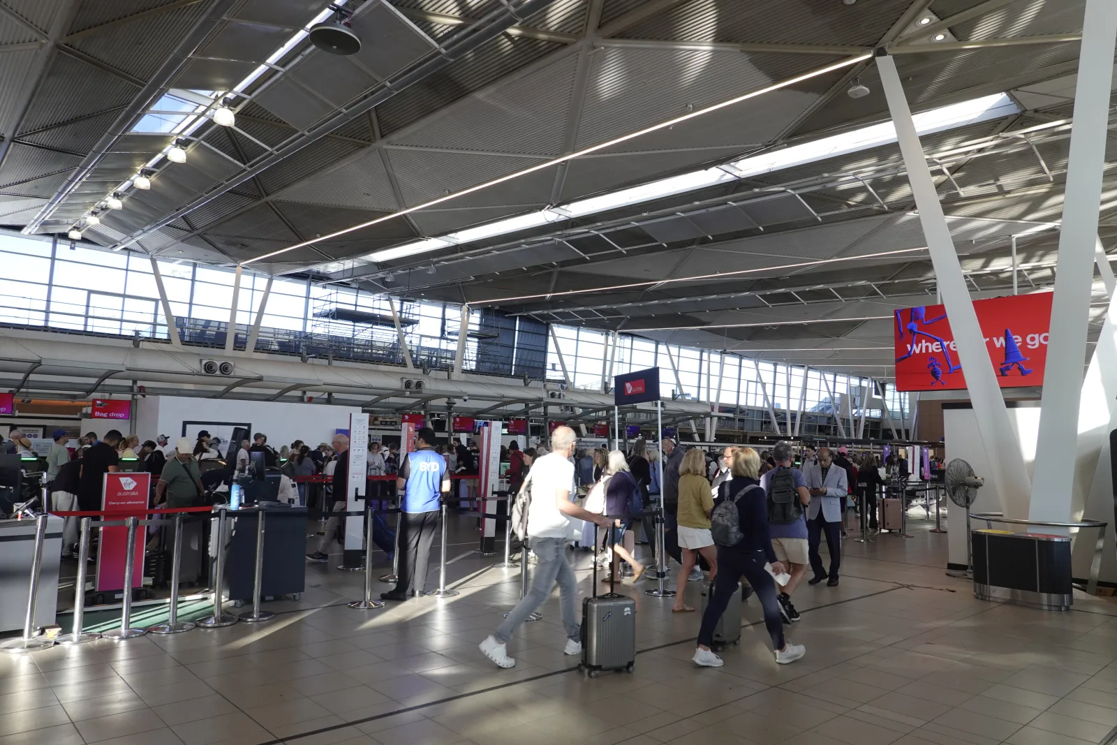 シドニー空港ターミナル2のJetstarチェックインホール